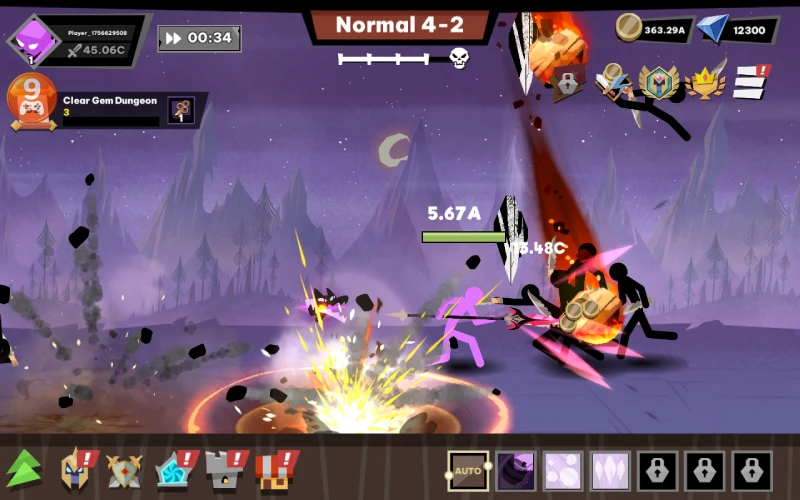 Stickman đấu quái vật Idle RPG Mod Apk